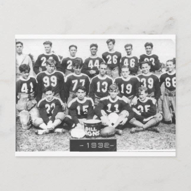 Vintage photo 1932 football team postcard (Front)