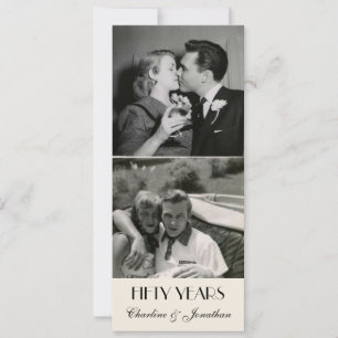 Vintage photo 50 years Elegant Typography Invitation