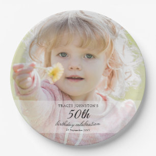 Vintage Photo 50th Birthday Paper Plates