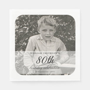 Vintage Photo 80th Birthday Napkins