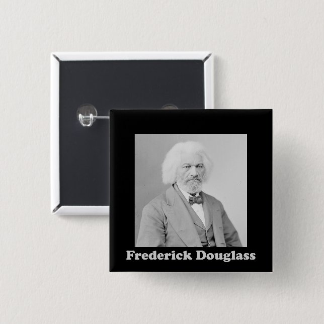Vintage Photo African American Frederick Douglass Pinback Button (Front & Back)