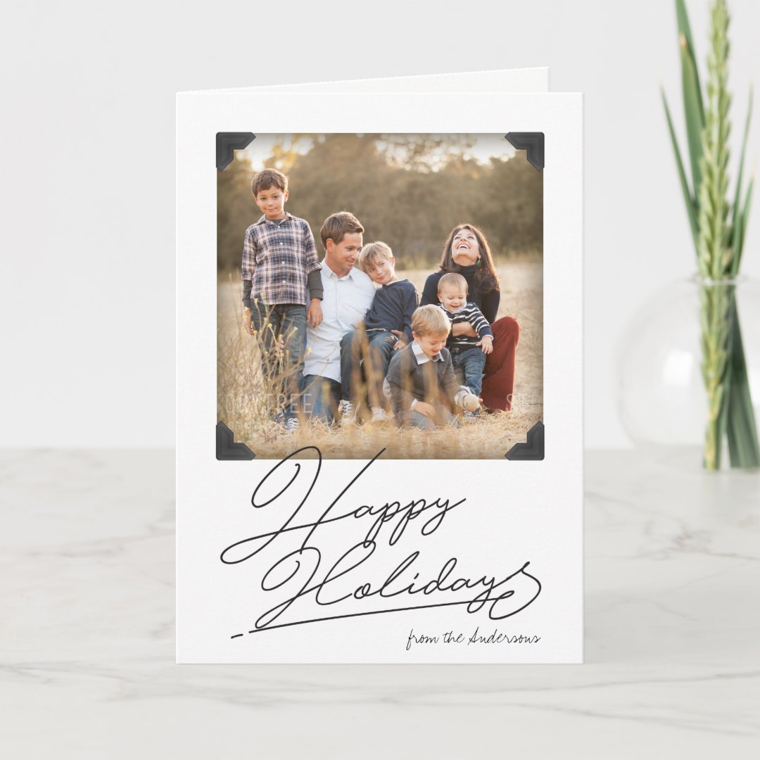 Vintage Photo Album Holiday Photo Card | Zazzle