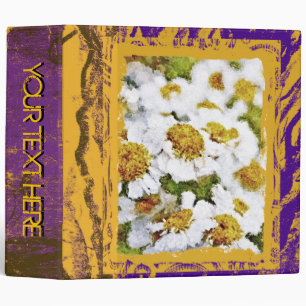 Vintage Photo Album with Daisy Flower Painting 3 Ring Binder