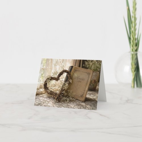 Vintage Photo Album with Grapevine Heart Card