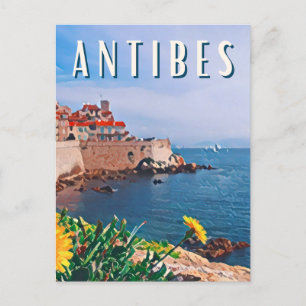 Vintage Photo Antibes Postcard