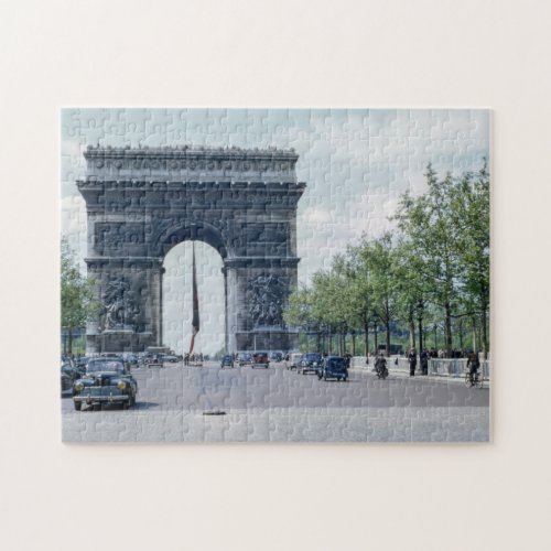Vintage Photo Arc De Triomphe In Paris Jigsaw Puzzle