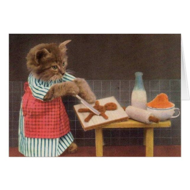 Vintage Photo - Baker Cat, Cards (Front Horizontal)