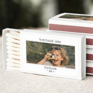 Vintage Photo Birthday Age Matchboxes