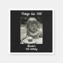 Vintage Photo Birthday Black & White 