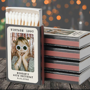 Vintage Photo Birthday Matchboxes