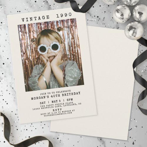 Vintage Photo Birthday Party Invitation