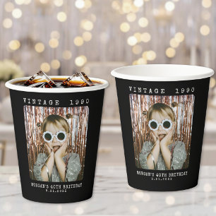 Vintage Photo Birthday Party Paper Cups