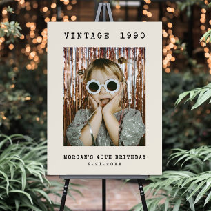 Vintage Photo Birthday Party Welcome Sign