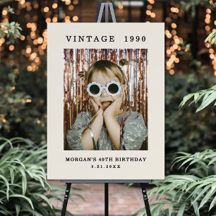 Vintage Photo Birthday Party Welcome Sign