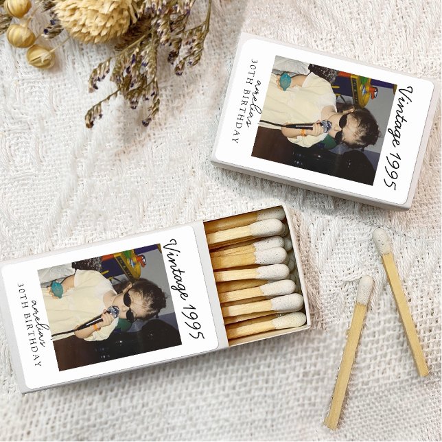 Vintage Photo Birthday Personalized Matchboxes (Creator Uploaded)