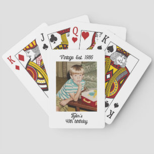 Vintage Photo Birthday Personalized Poker Cards