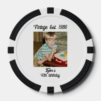 Vintage Photo Birthday Personalized Poker Chips