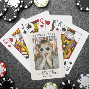 Vintage Photo Birthday Poker Cards