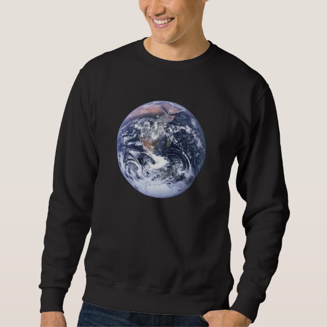 Vintage Photo Blue Marble Earth Sweatshirt (Front)