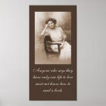 Vintage Photo Book / Reader Quote Library Poster at Zazzle