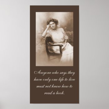 Vintage Photo Book / Reader Quote Library Poster by time2see at Zazzle
