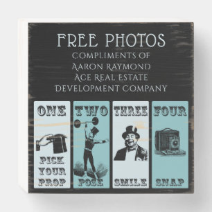 Vintage Photo Booth Sponsor Company Sign