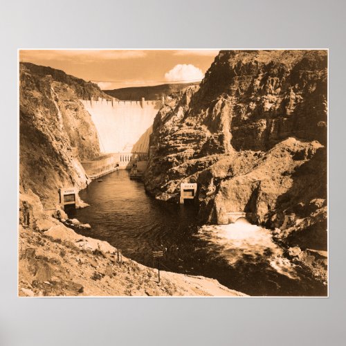 Vintage photo Boulder Dam Poster