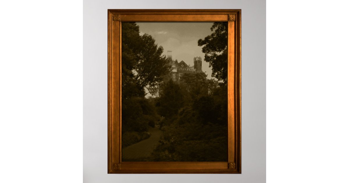 Vintage Photo Castle Fake Frame Haunted House Prop Poster ...