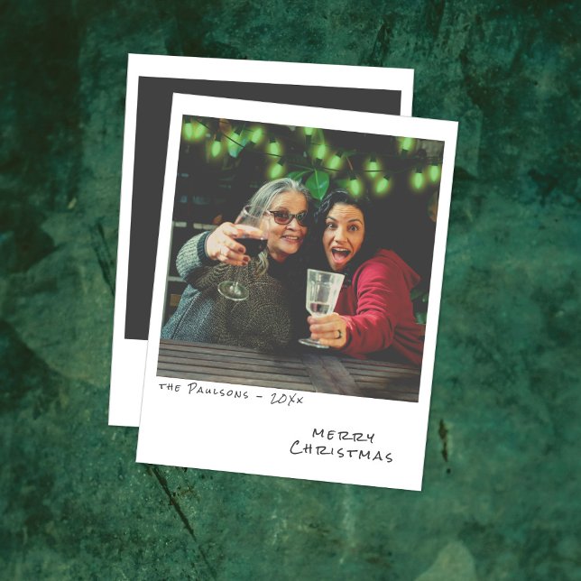 Vintage Photo Christmas Card - Green Lights (Creator Uploaded)