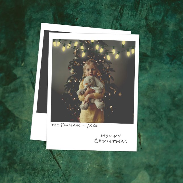 Vintage Photo Christmas Card - Yellow Lights (Creator Uploaded)
