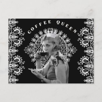 Vintage Photo Coffee Queen Postcard by GIFTSBYHEATHERMYERS at Zazzle