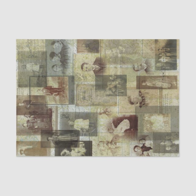 Vintage Photo Collage Tissue Paper (Front)