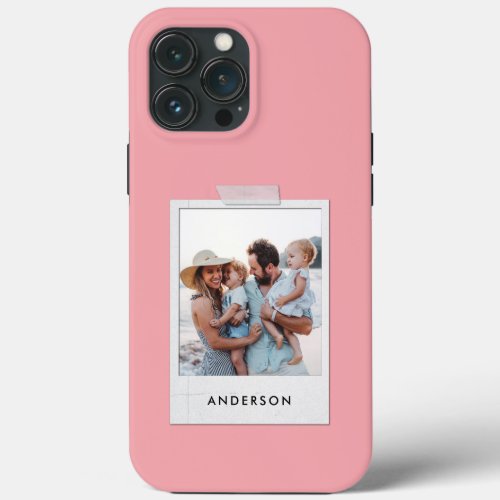 Vintage photo collage typography modern pink girly iPhone 13 pro max case