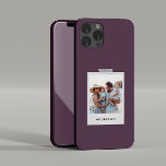 Vintage photo collage typography modern purple iPhone 13 pro max case<br><div class="desc">Trendy vintage retro photo typography modern simple stylish phone case design. Purple Background color can be changed.</div>