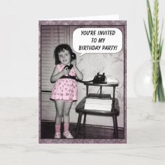 Vintage Photo Custom Birthday Party Invitations