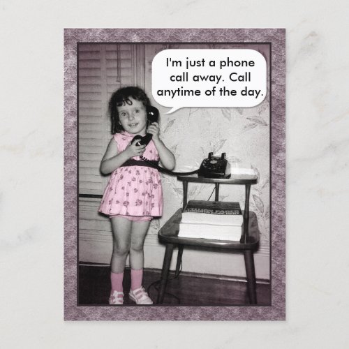 Vintage Photo Custom Phone Call Away Postcard