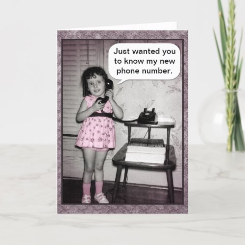 Vintage Photo Custom Telephone Girl New Number Card