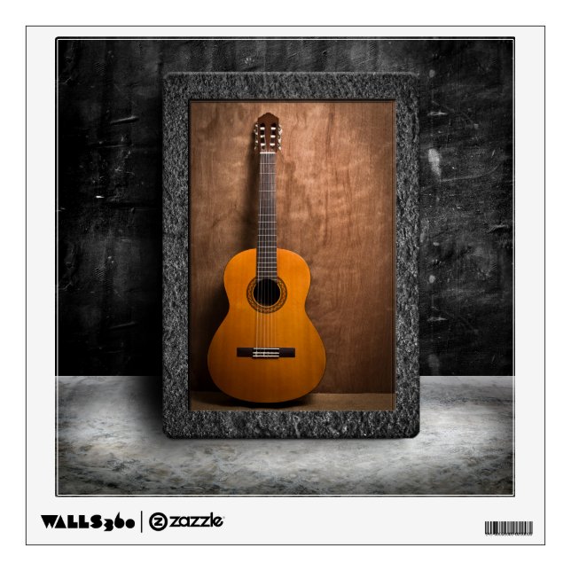 vintage photo frame musical instrument Wall Decal (Front)