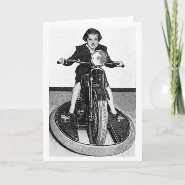 Vintage Photo - Girl on Cycle Card (Front)