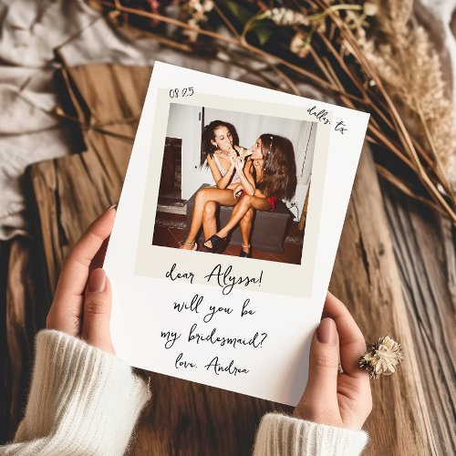 Vintage Photo Handwritten Bridesmaid Proposal