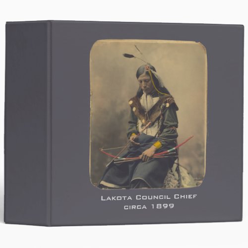 Vintage Photo Native American Lakota Indian Chief 3 Ring Binder
