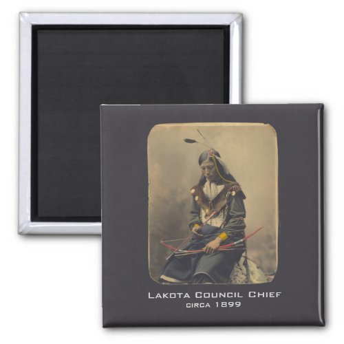Vintage Photo Native American Lakota Indian Chief Magnet