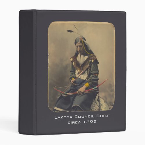 Vintage Photo Native American Lakota Indian Chief Mini Binder