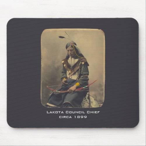 Vintage Photo Native American Lakota Indian Chief Mouse Pad