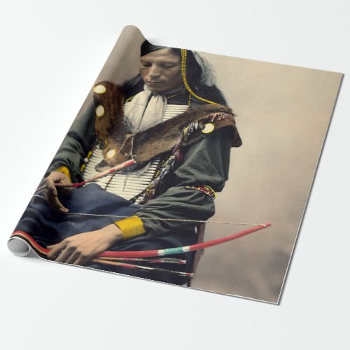 Vintage Photo Native American Lakota Indian Chief Wrapping Paper