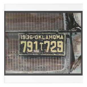 Vintage Photo of 1936 Oklahoma Truck License Plate Acrylic Print
