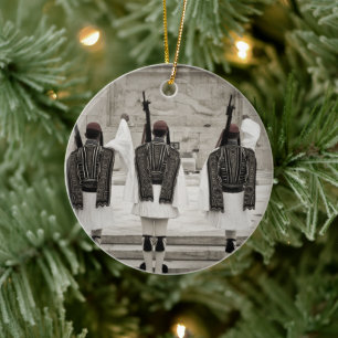 Vintage photo of honor guard, Athens, Greece Ceramic Ornament