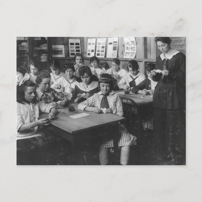 Vintage Photo of School Girls Postcard (Front)