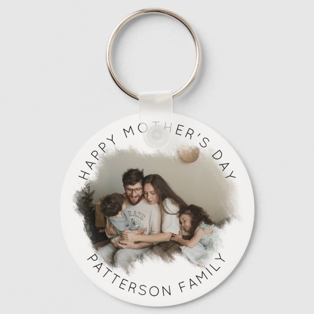 Vintage Photo Overlay Mother's Day Keychain (Front)