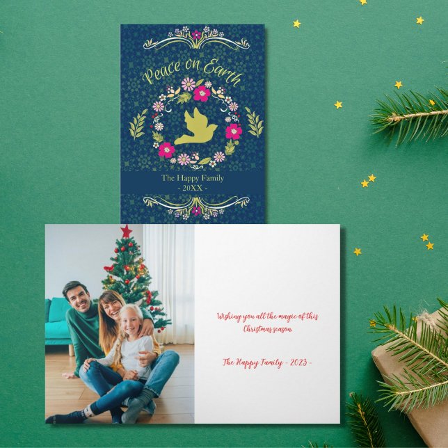 Vintage photo peace on earth  holiday card (Creator Uploaded)